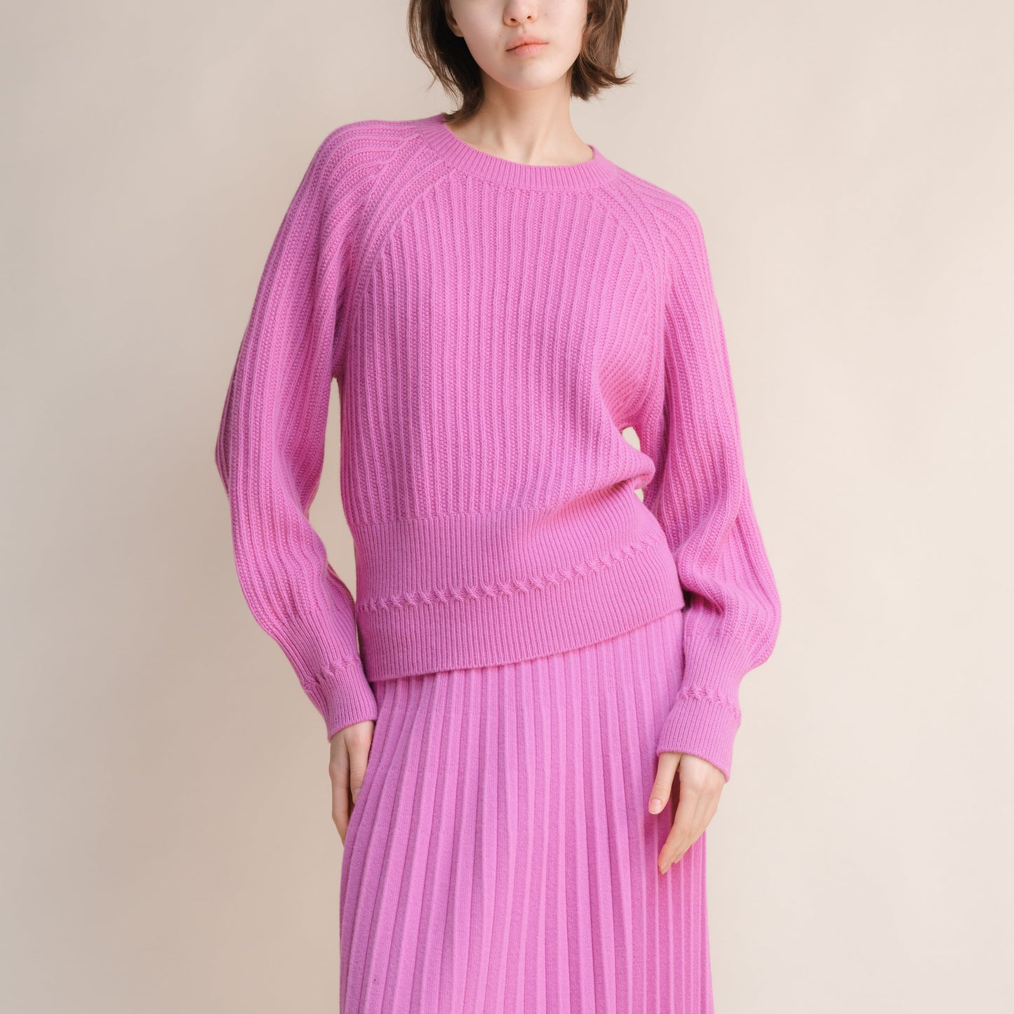 Cashmere Mix Crewneck Raglan Sweater-19