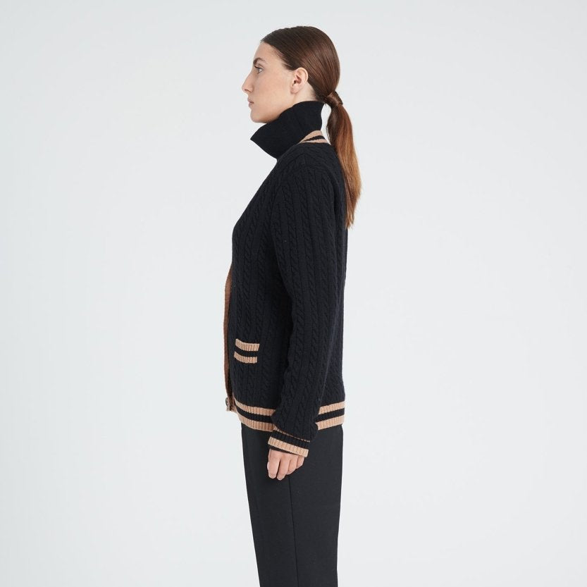 Cardigan im College Style- schwarz Jenny