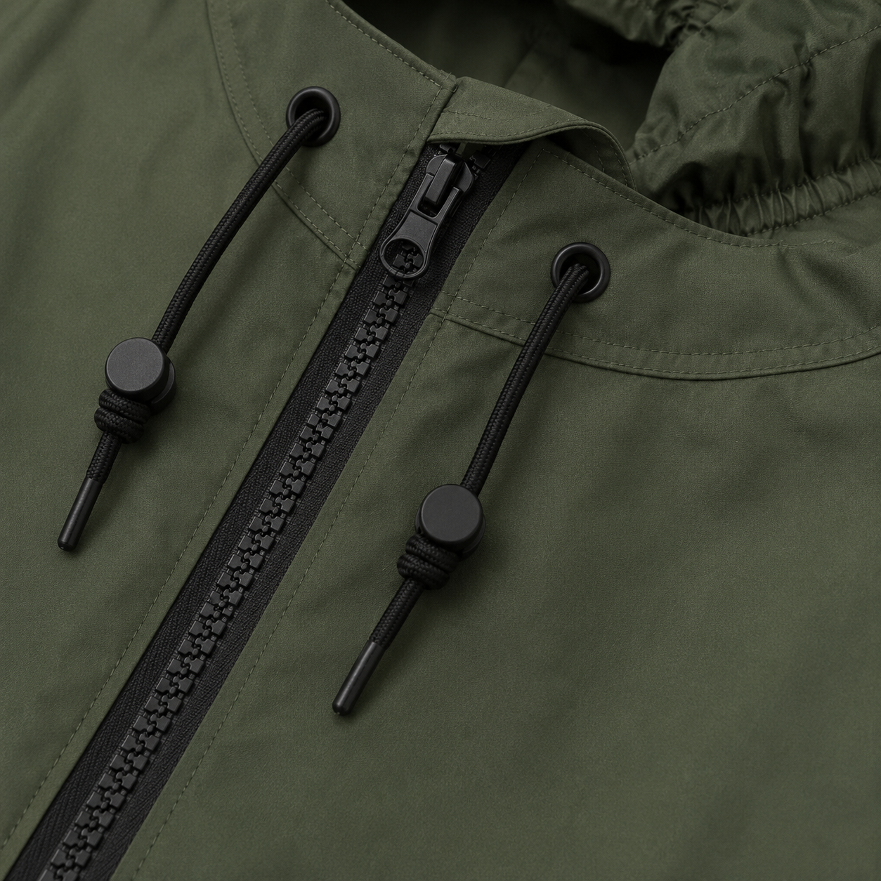 Regenjacke und Regenhose Khaki mit Merinowolle Futter