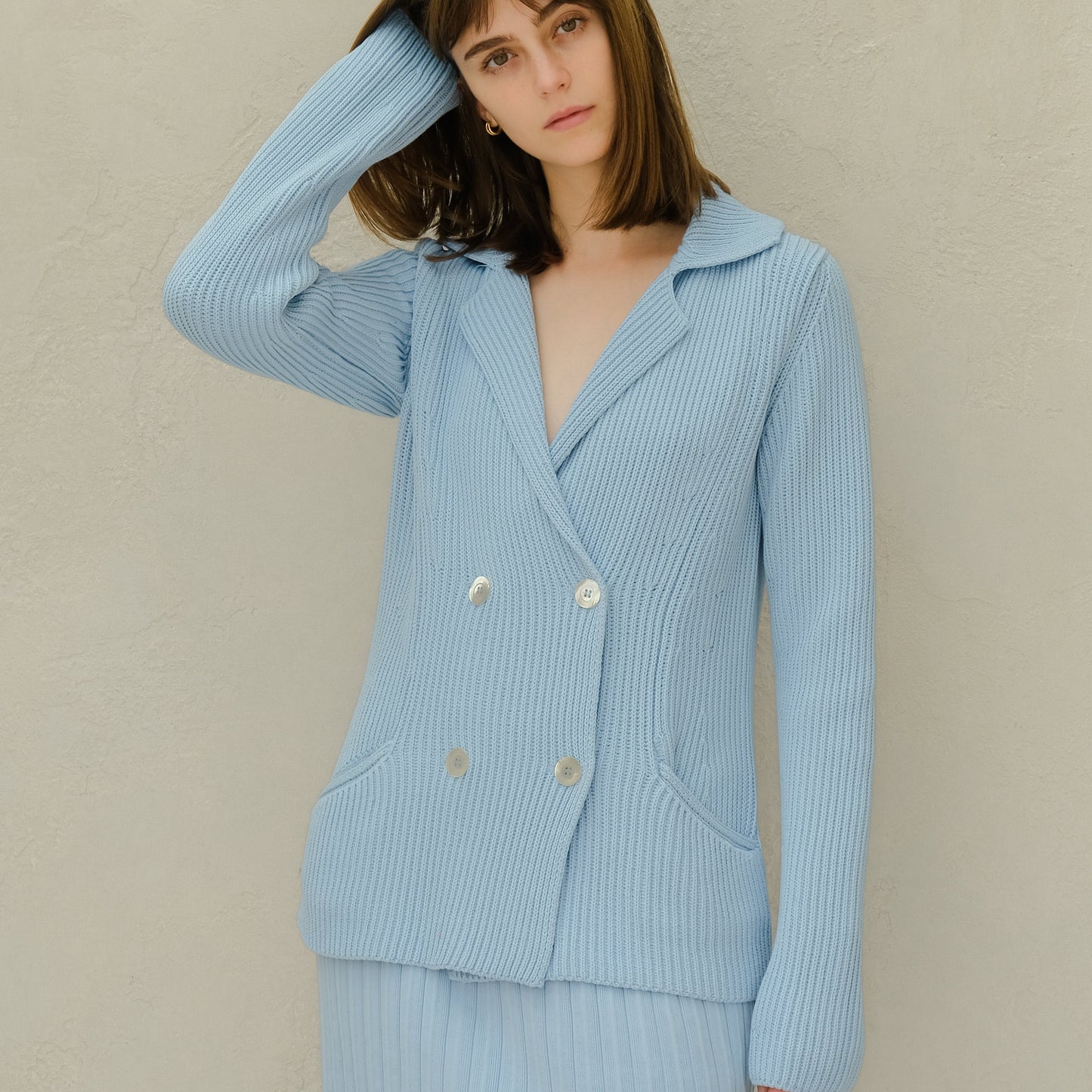 Fine Cotton Double Breasted Jacket-8