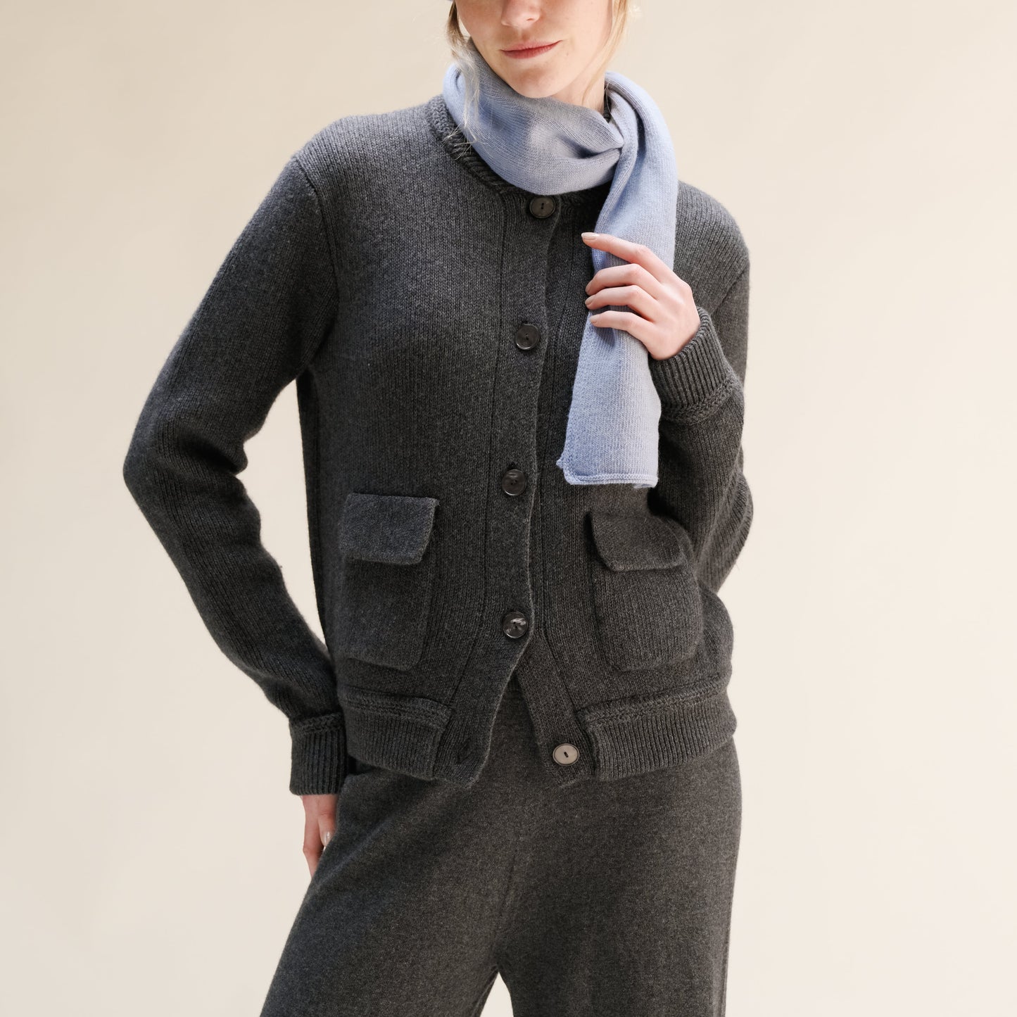 Cashmere Mix Bomber Jacket-7