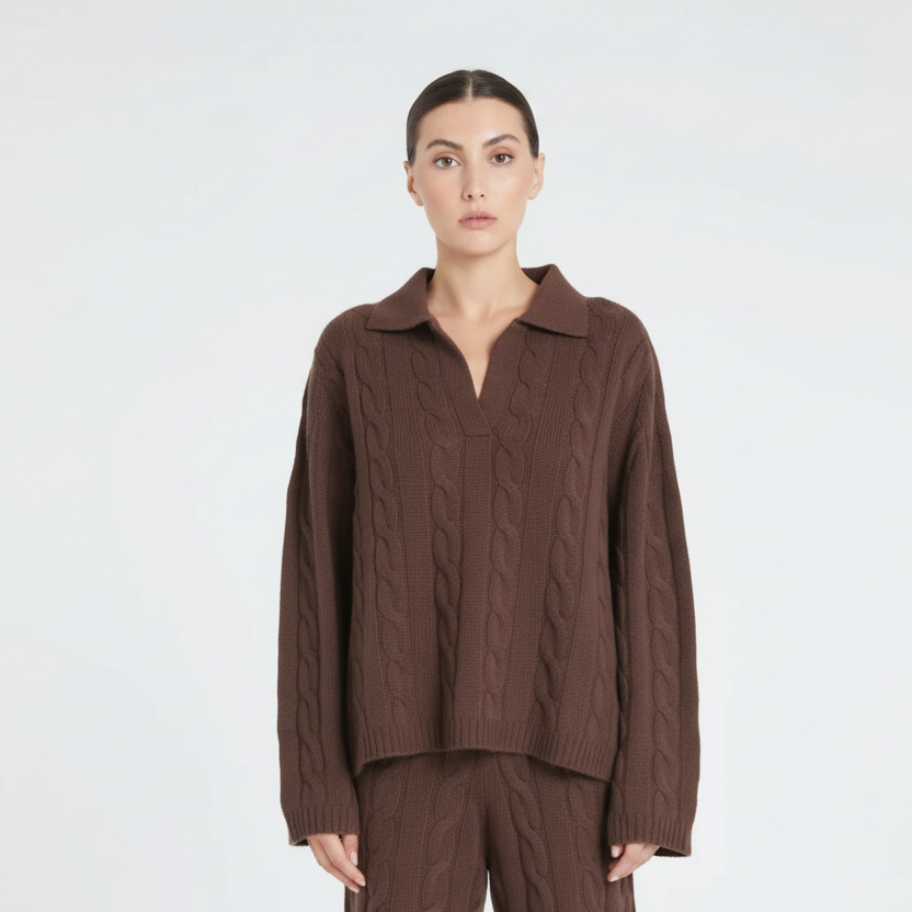 Kaschmir Pullover mit Kragen Zaya