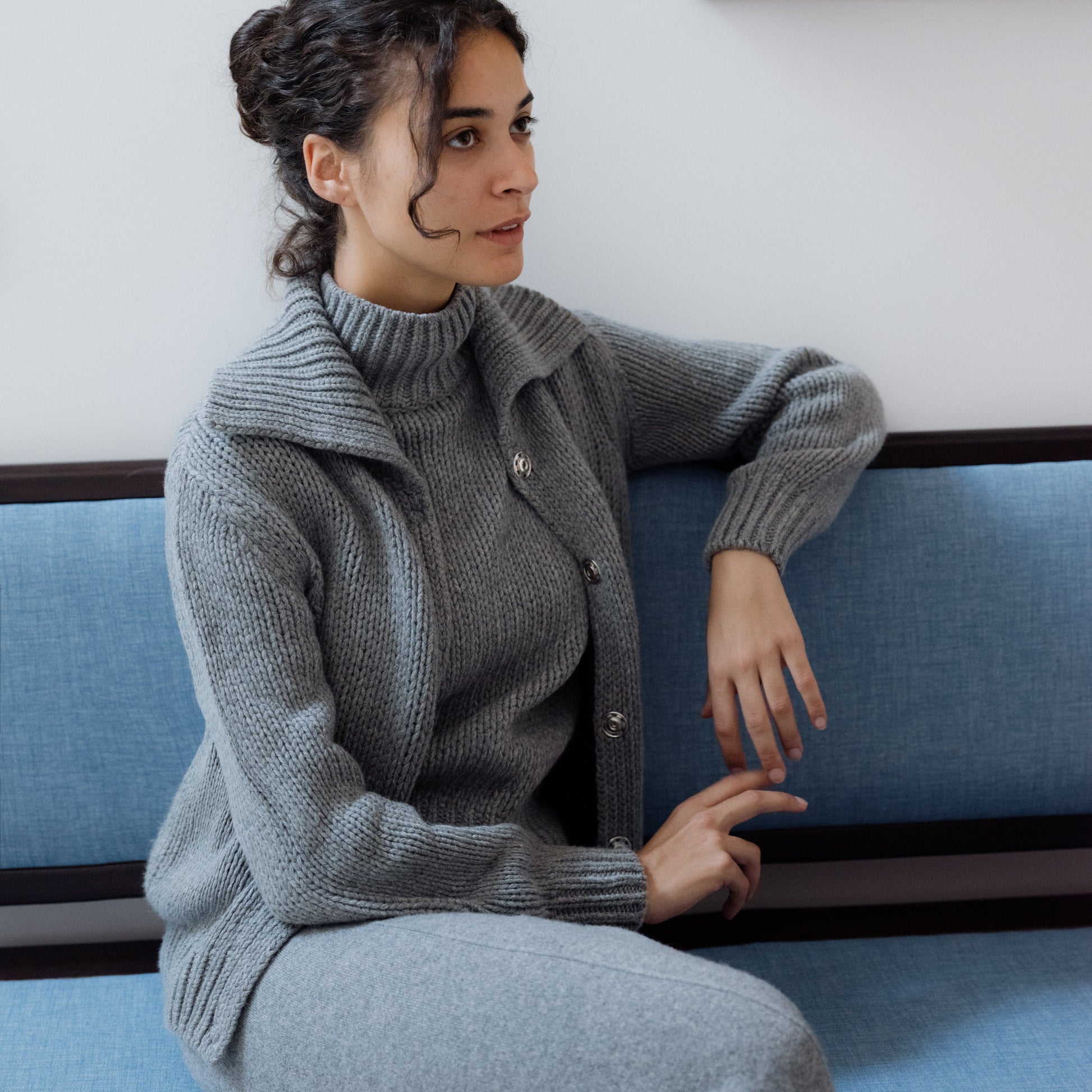 Grobstrick Cardigan Kaschmirmischung Damen Ruth-0