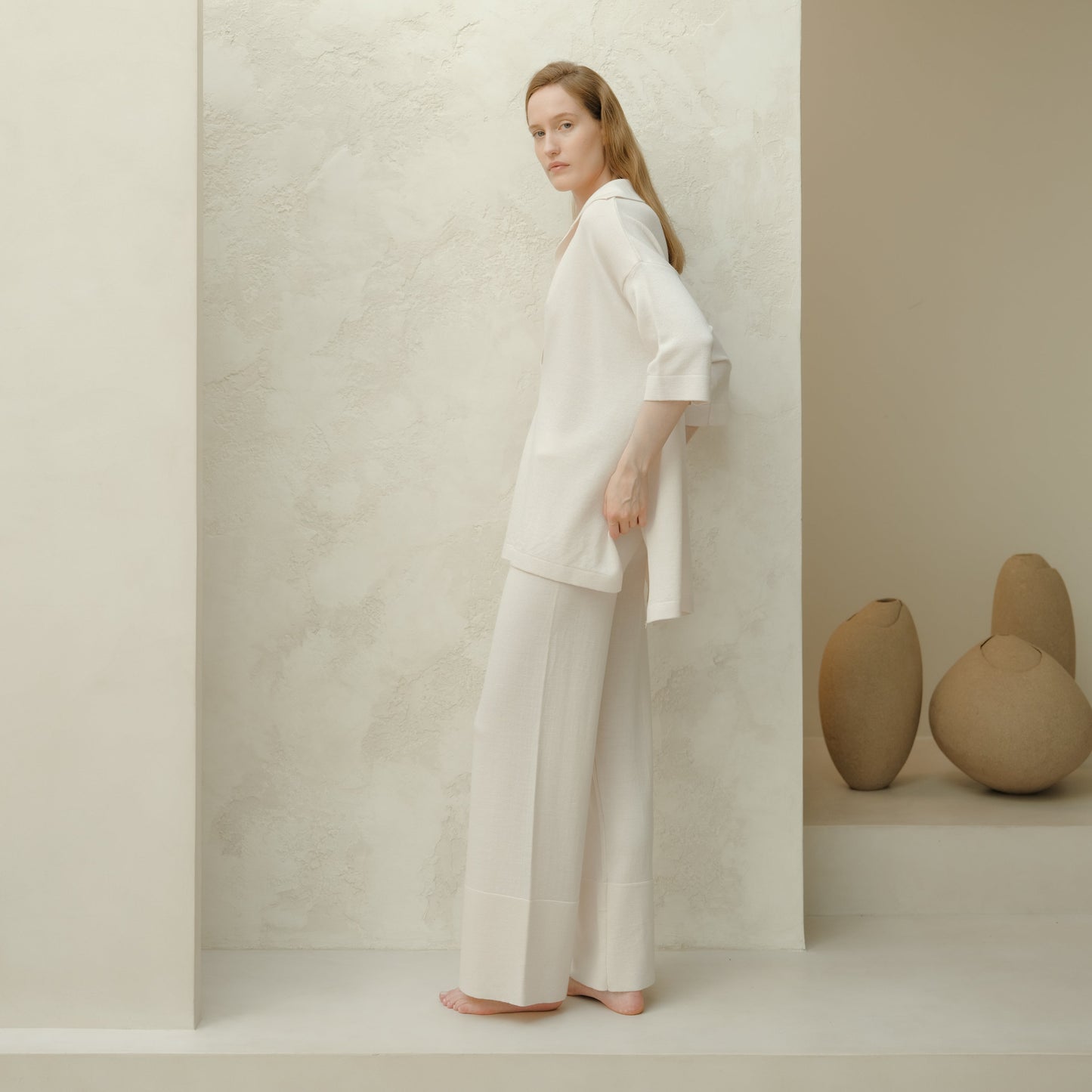 Extra Fine Merino Wide-Leg Trousers-0