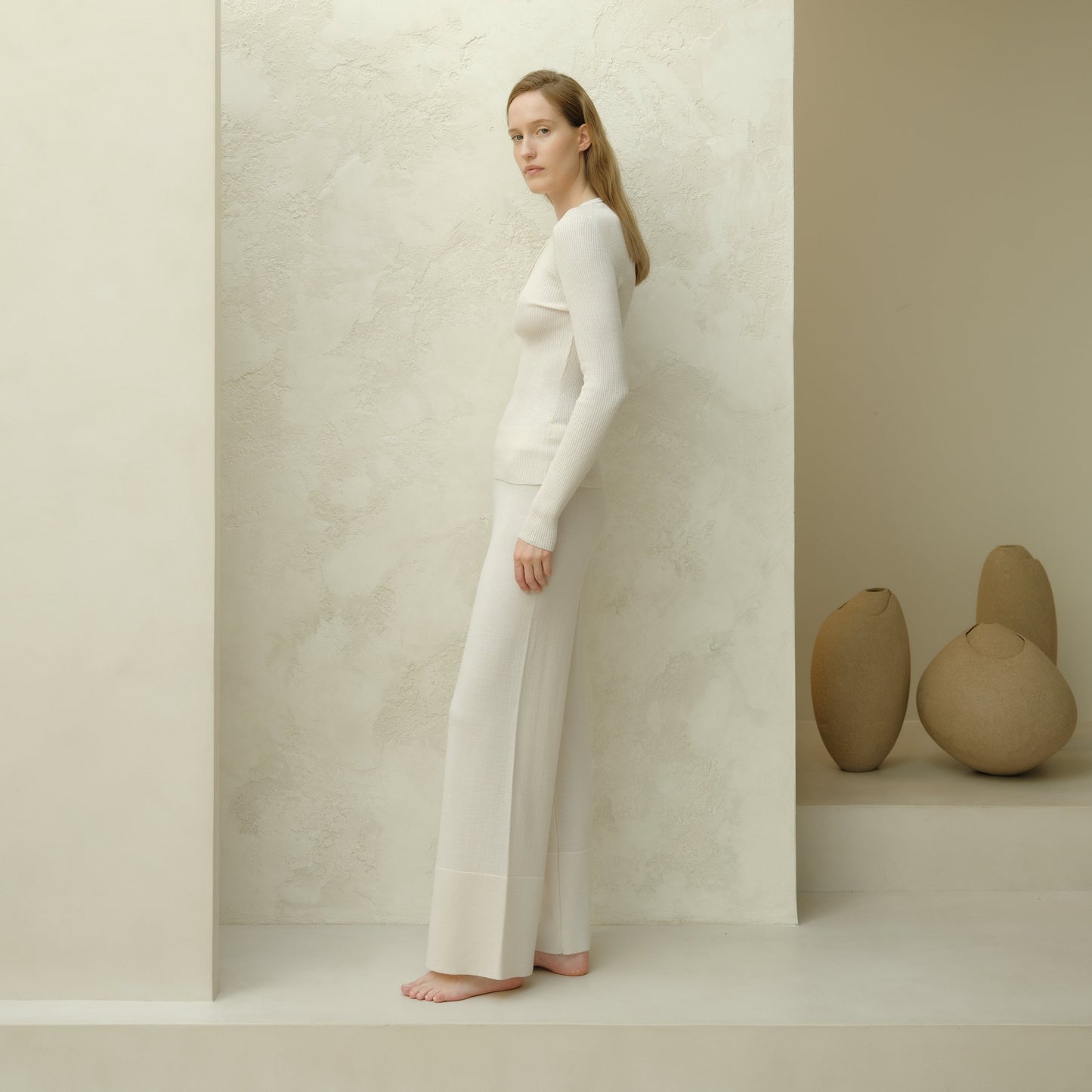 Extra Fine Merino Wide-Leg Trousers-1