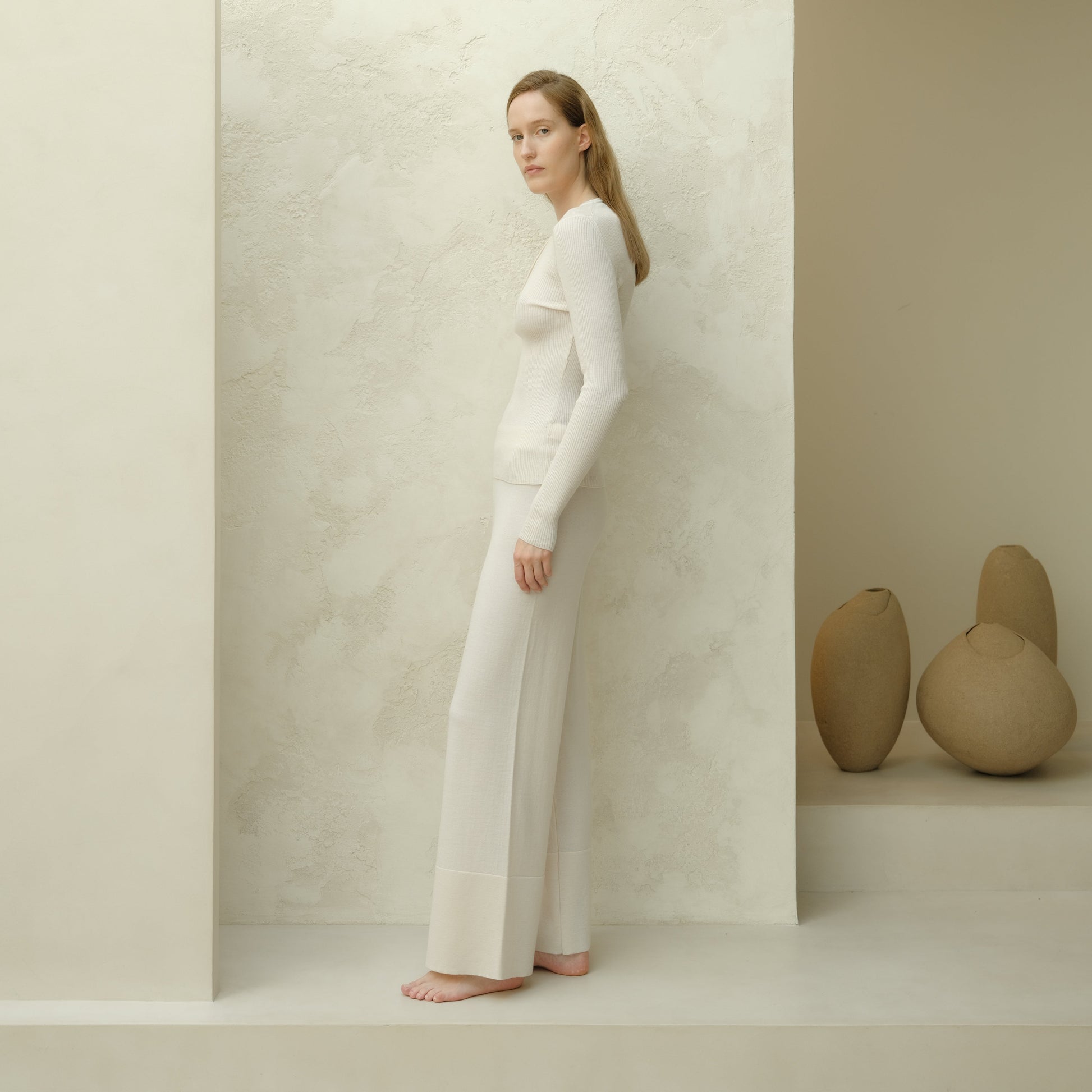 Extra Fine Merino Wide-Leg Trousers-1