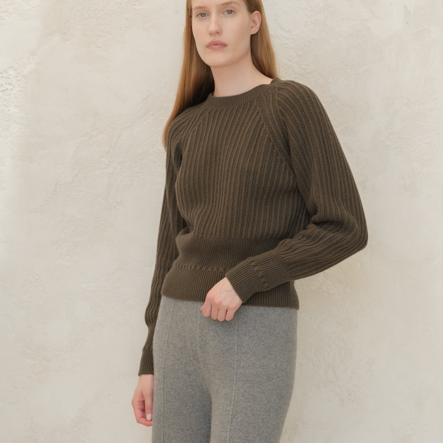 Cashmere Mix Crewneck Raglan Sweater-6