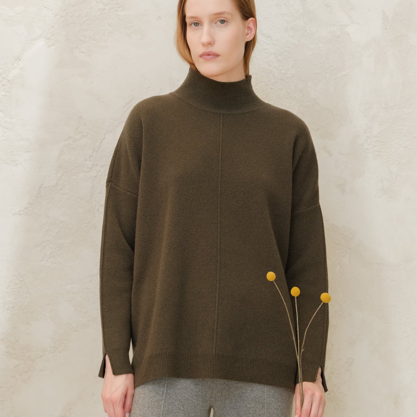 Kaschmir Mix Maxi Rollkragenpullover Damen Rosi-15