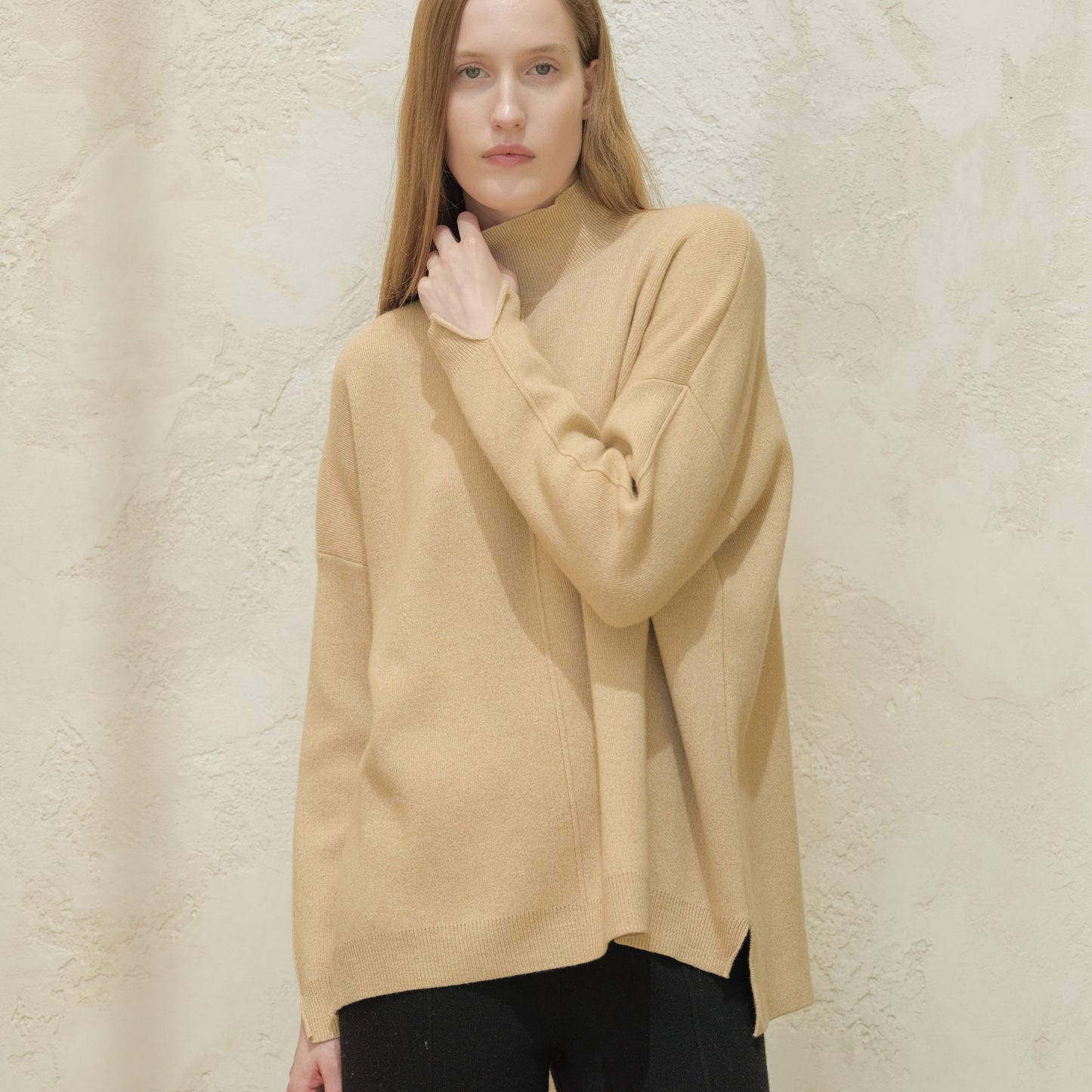 Kaschmir Mix Maxi Rollkragenpullover Damen Rosi-11