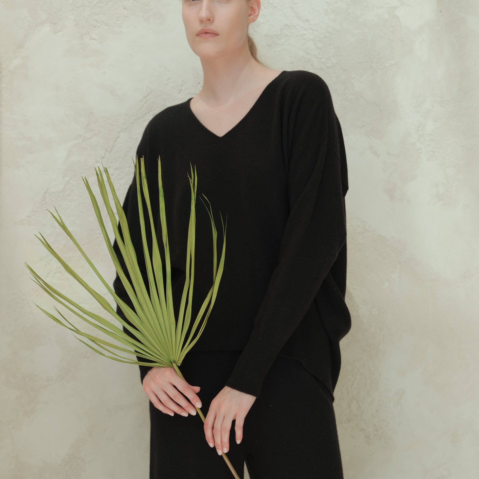 Cashmere Mix Maxi V-Neck Sweater-0