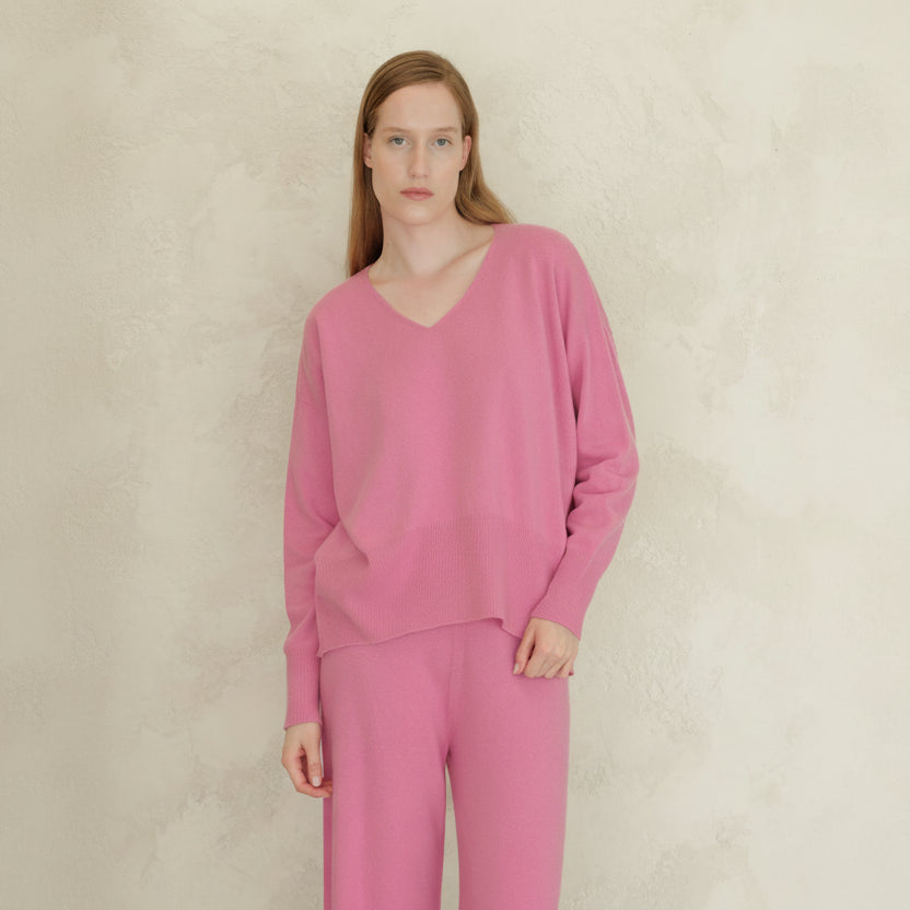 Cashmere Mix Maxi V-Neck Sweater-6