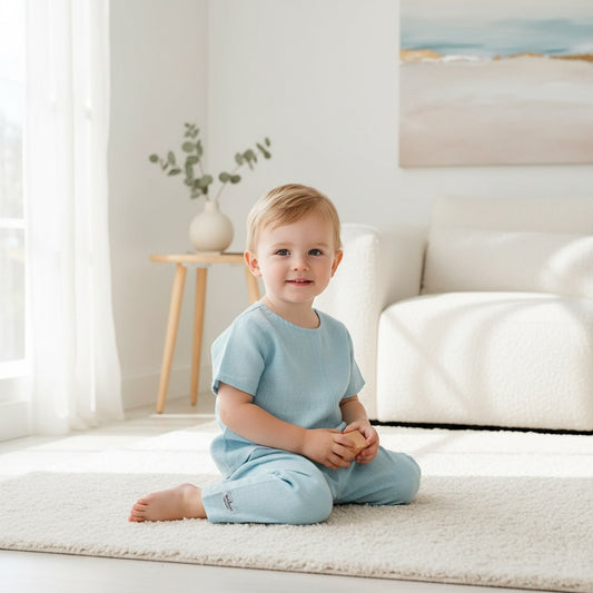 Ramie Kinder Set Blau – 100% Naturfaser