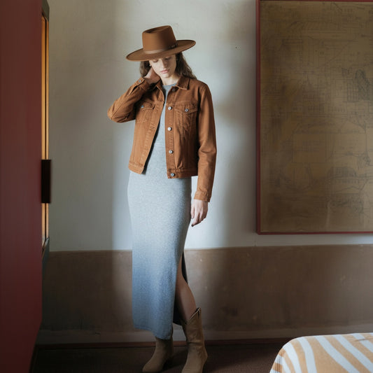 Kaschmir- Mix Ärmelloses Kleid mit Schlitz Kathy