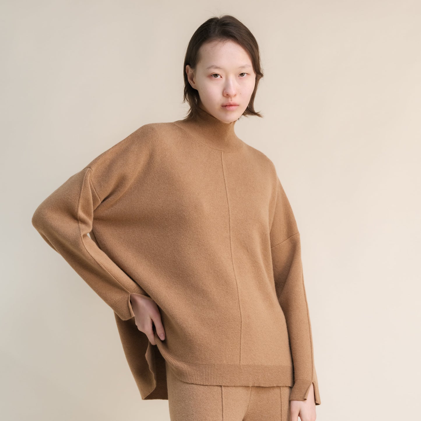 Kaschmir Mix Maxi Rollkragenpullover Damen Rosi-20