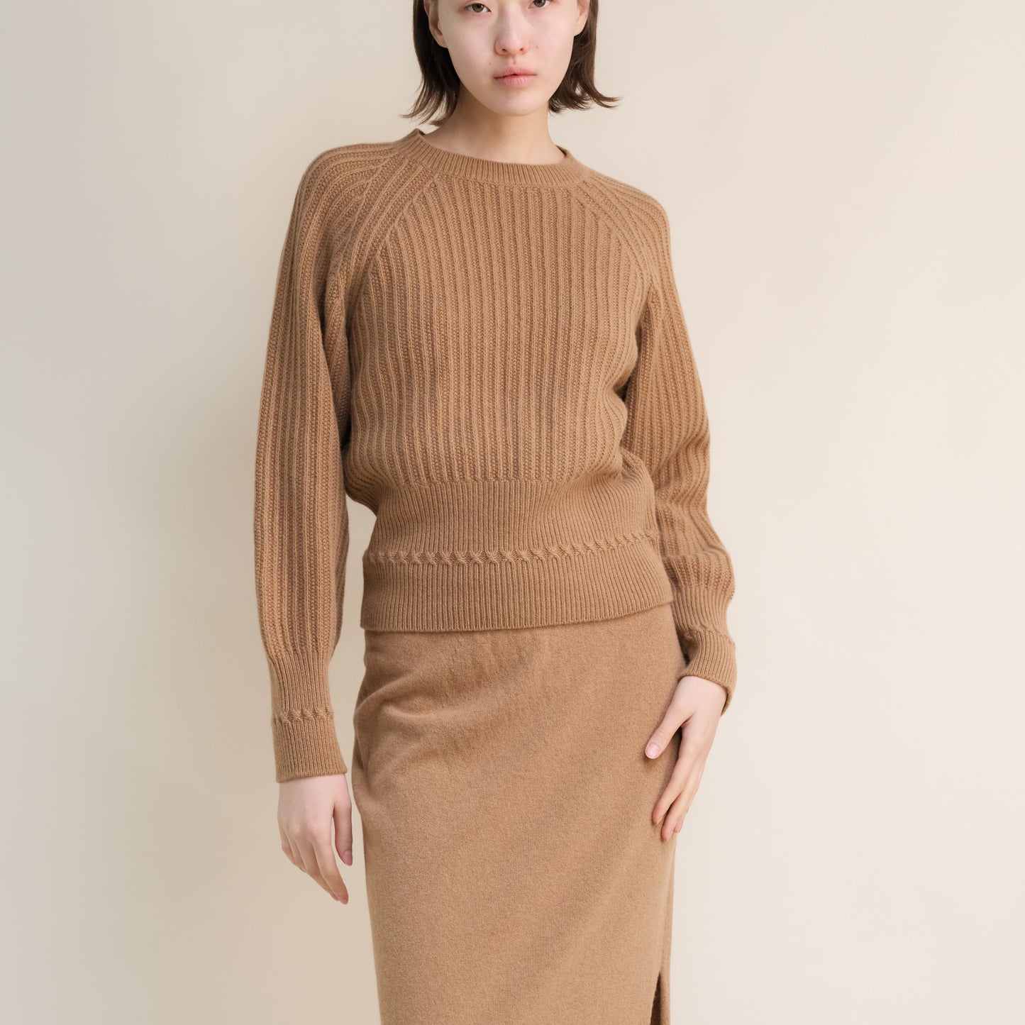 Cashmere Mix Crewneck Raglan Sweater-15