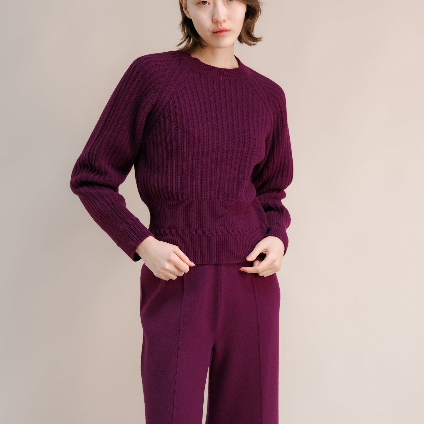 Cashmere Mix Crewneck Raglan Sweater-18