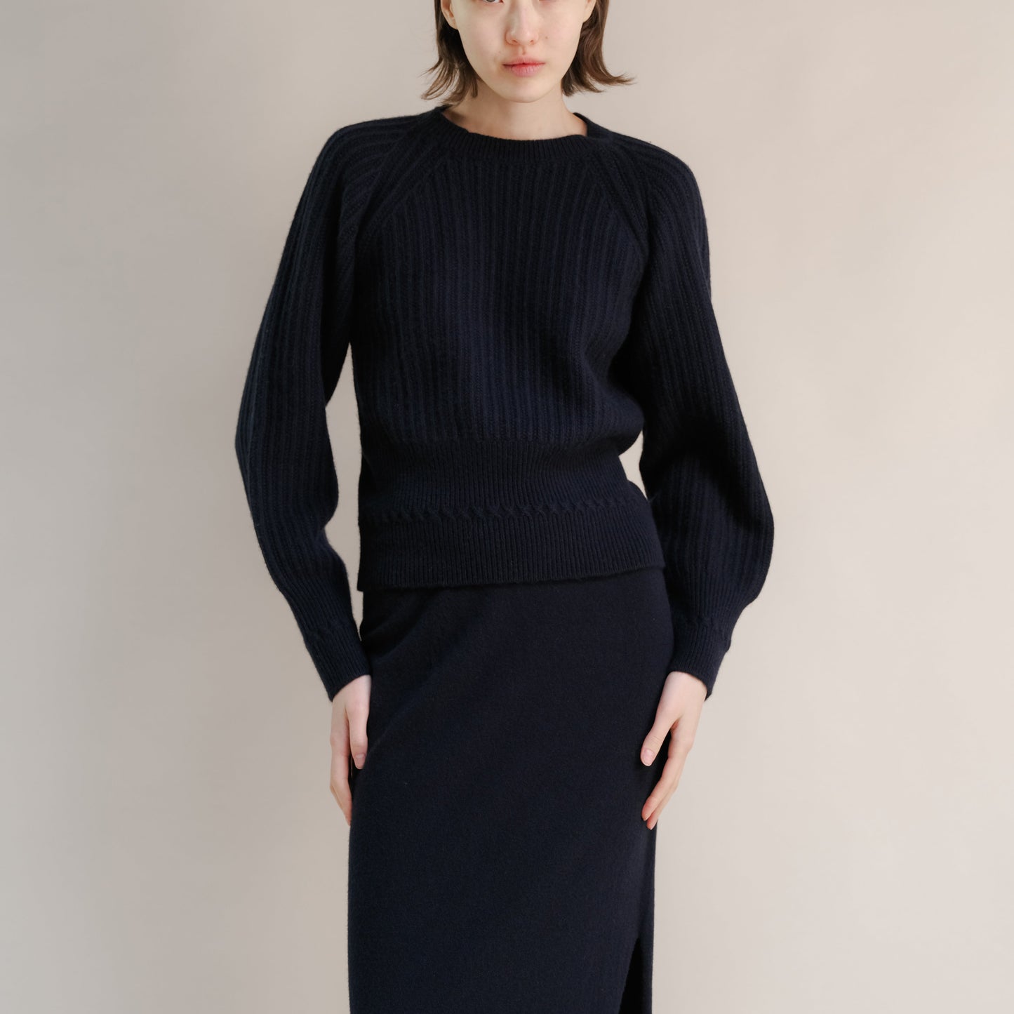 Cashmere Mix Crewneck Raglan Sweater-12