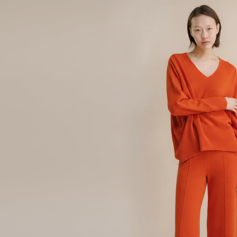 Cashmere Mix Maxi V-Neck Sweater-18