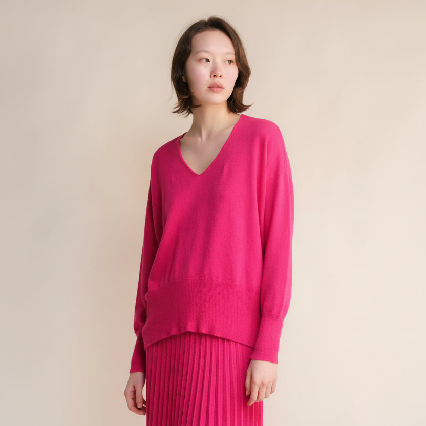 Cashmere Mix Maxi V-Neck Sweater-9