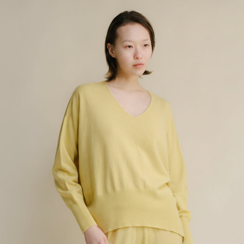 Cashmere Mix Maxi V-Neck Sweater-12