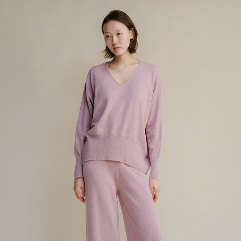 Cashmere Mix Maxi V-Neck Sweater-8