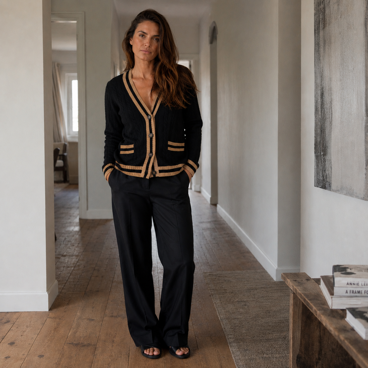 Cardigan im College Style- schwarz Jenny