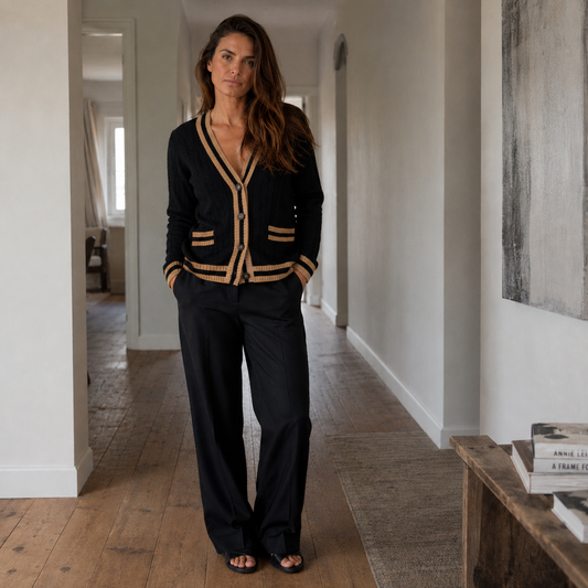 Cardigan im College Style- schwarz Jenny