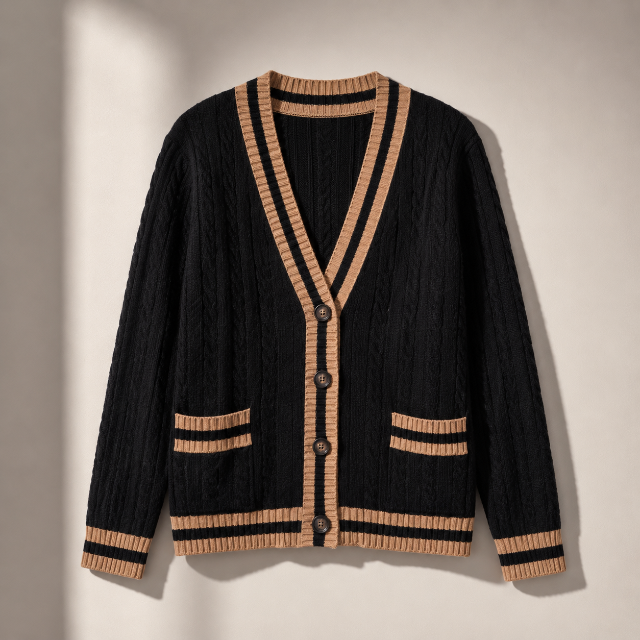 Cardigan im College Style- schwarz Jenny