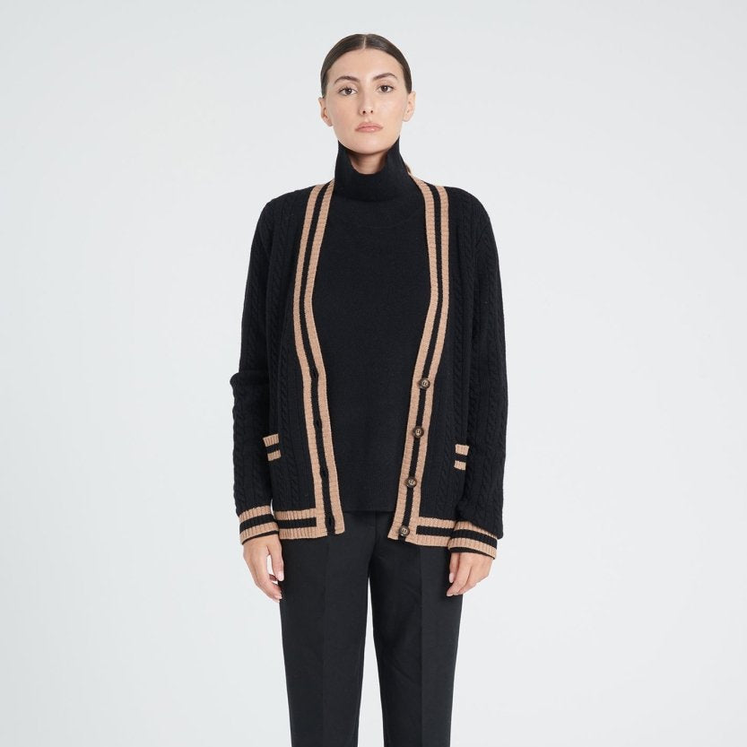 Cardigan im College Style- schwarz Jenny