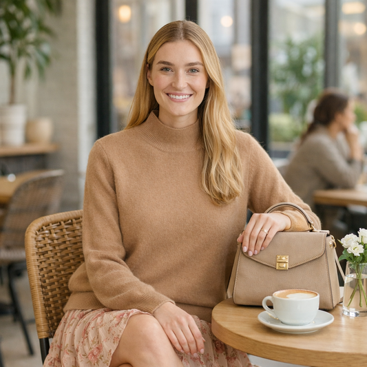 Kaschmir Pullover mit Stehkragen- Mia