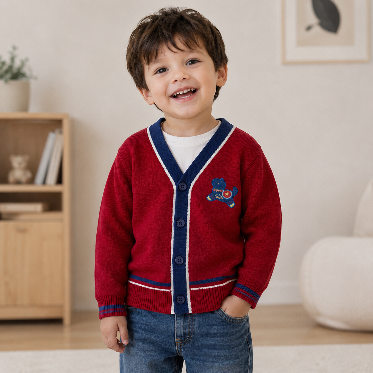 100% Baumwolle Strickjacke