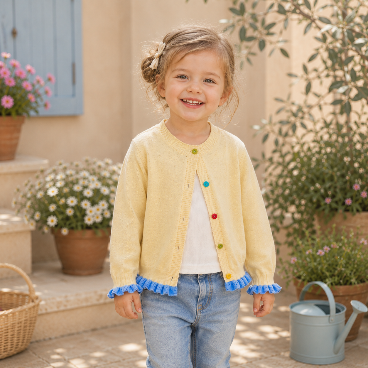 Bunte Strickjacke