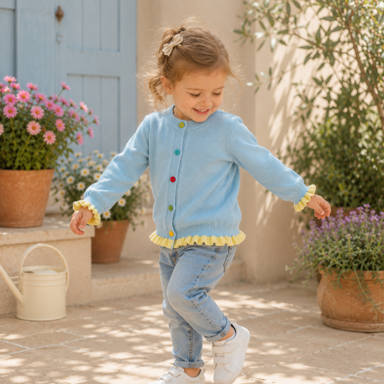 Bunte Strickjacke