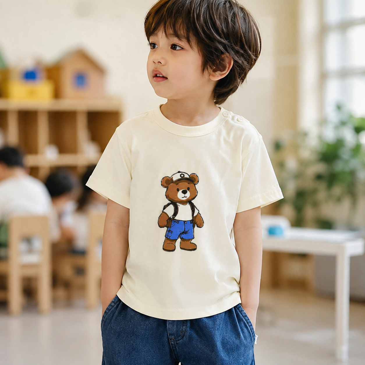 T-Shirt mit Teddy-Print