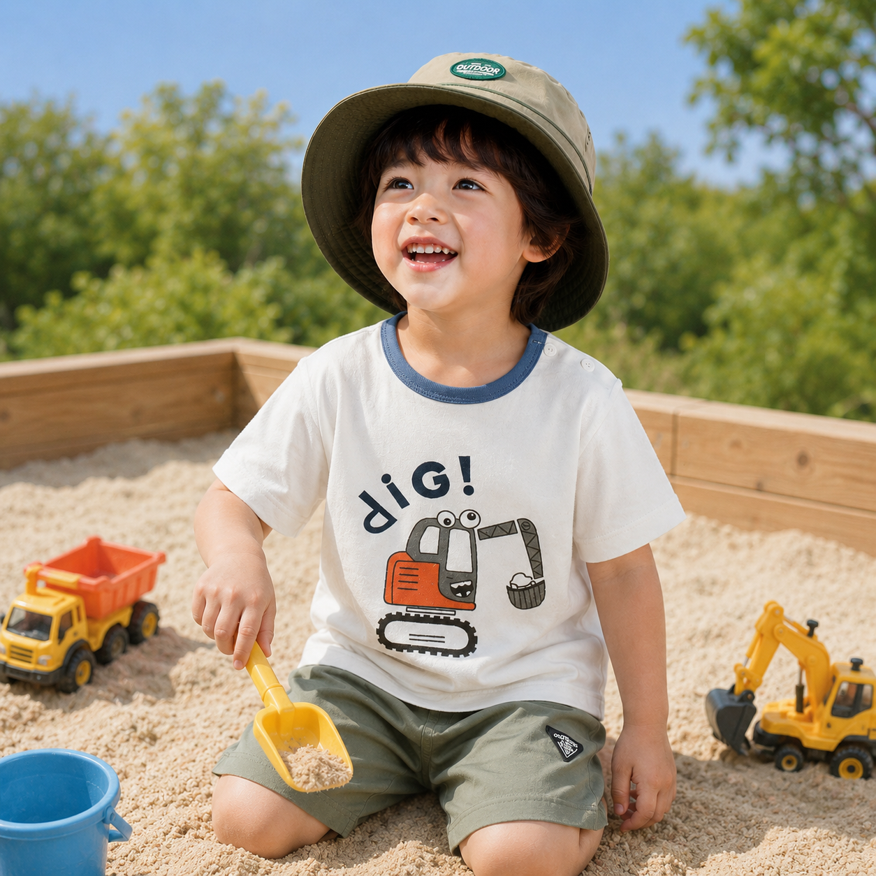 T-Shirt mit Bagger- Print