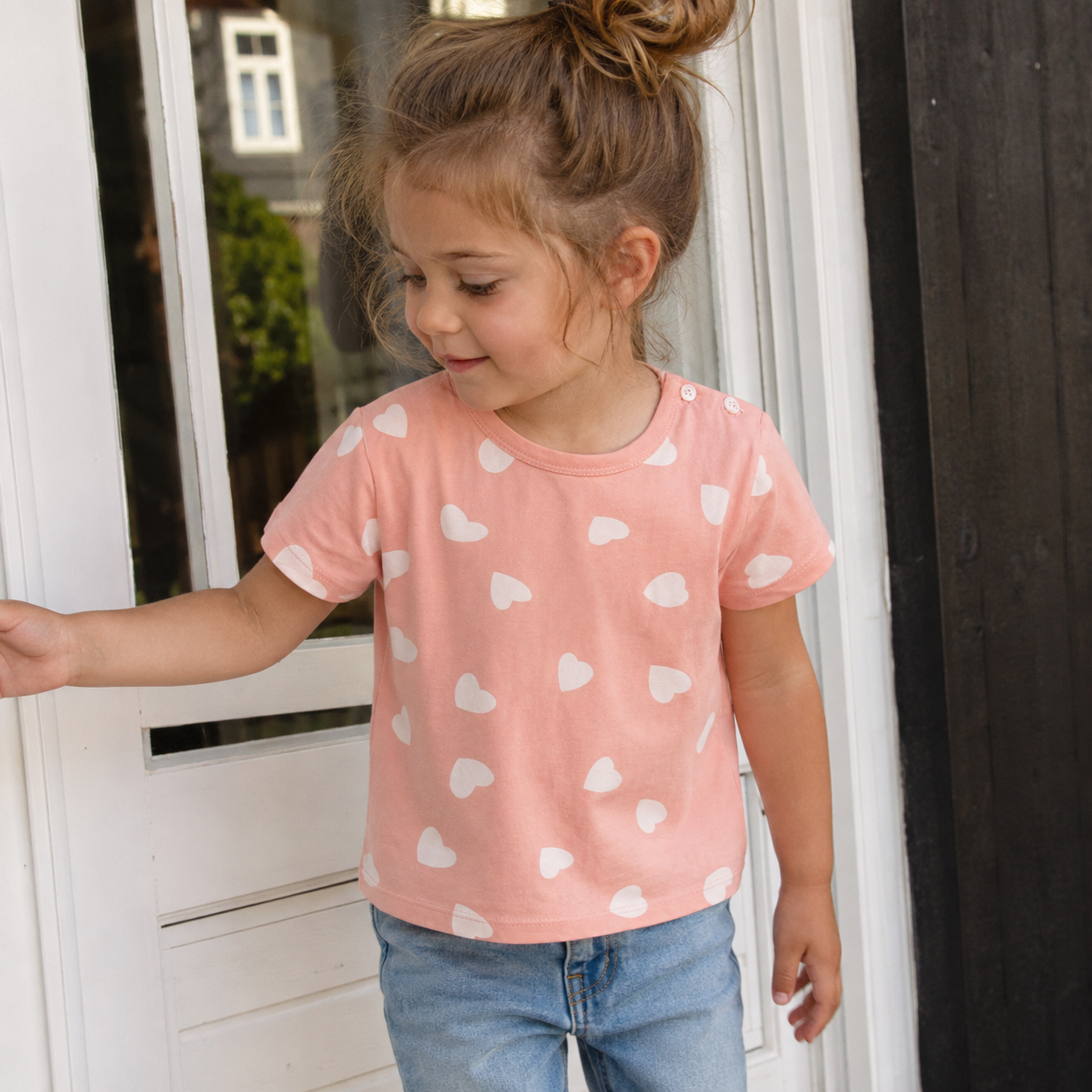 T-Shirt mit Herzen- Print