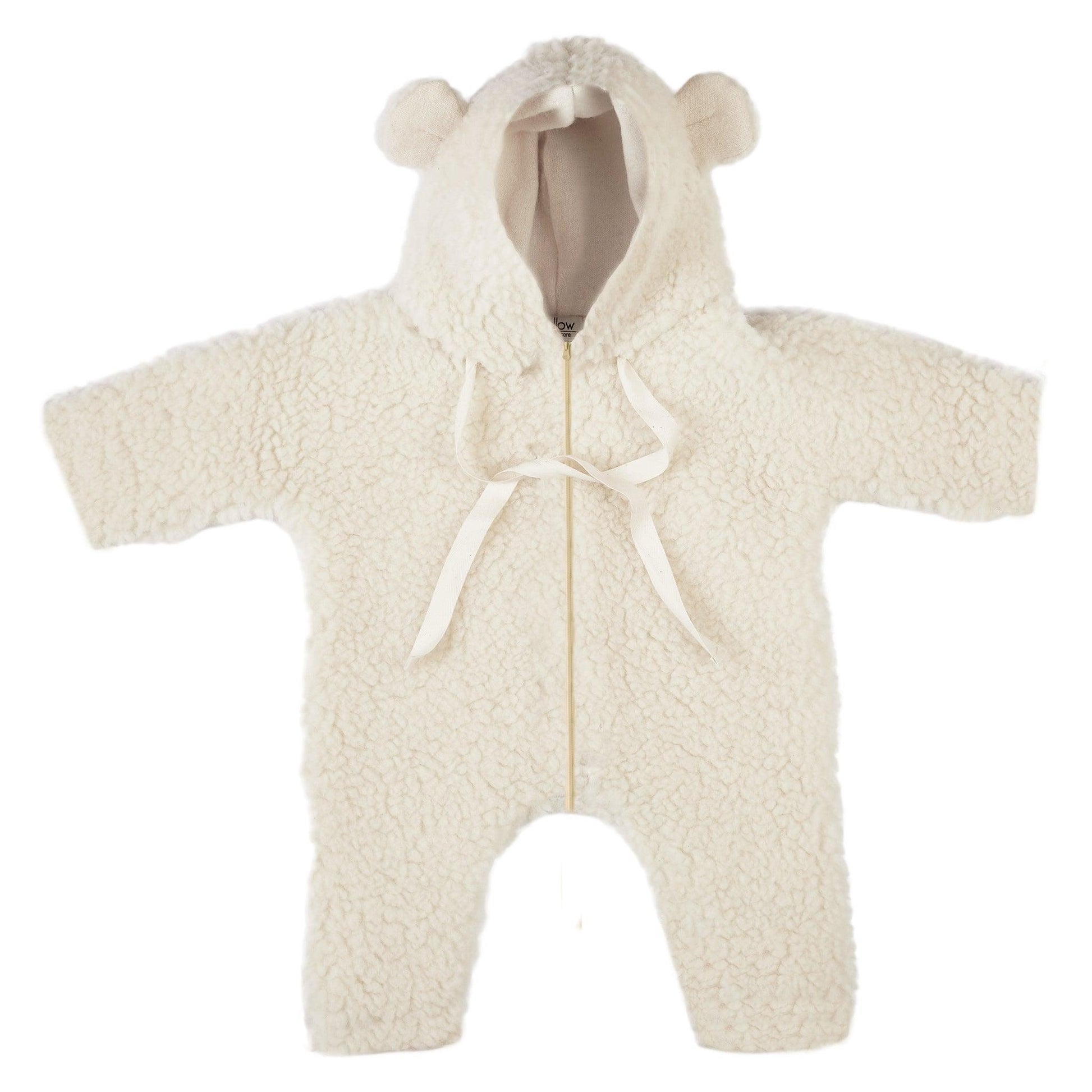 Baby/Kid Virgin Wool Overall - White-0