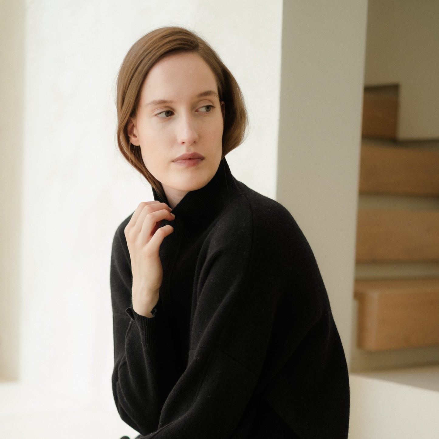 Kaschmir Mix Maxi Rollkragenpullover Damen Rosi-0