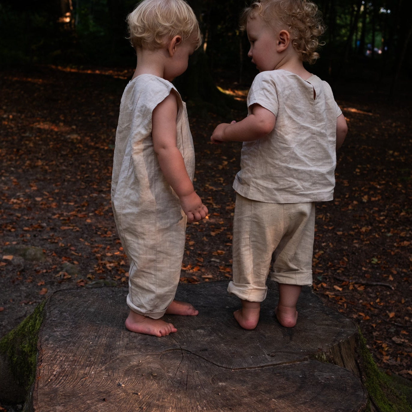 Ramie Baby/Kid Clothing Set - Beige-2