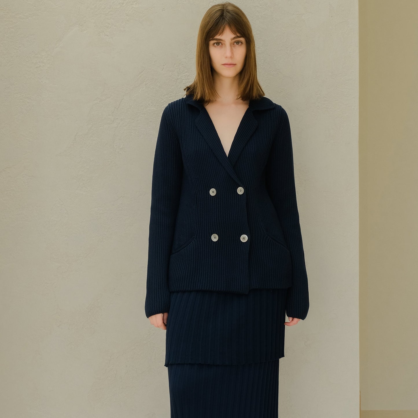 Fine Cotton Double Breasted Jacket-7