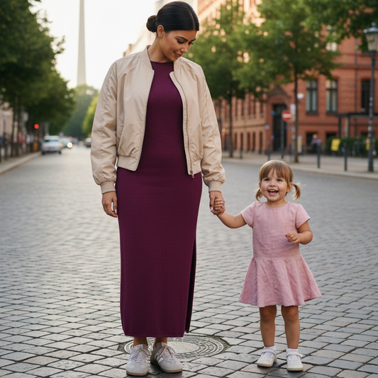 Kaschmir- Mix Ärmelloses Frühlings- Kleid mit Schlitz Kathy