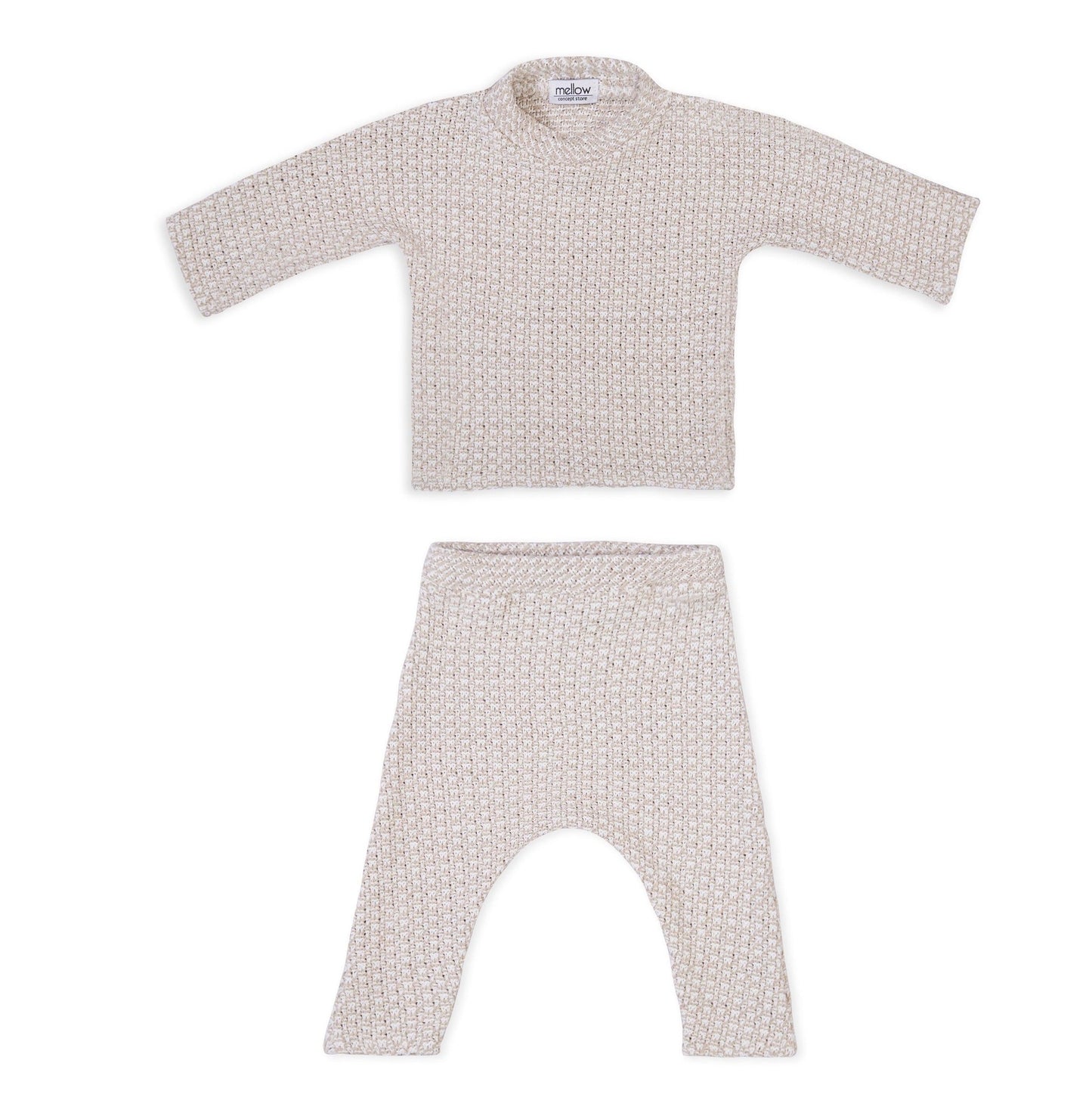 Linen Baby/Kid Clothing Set - Beige-1