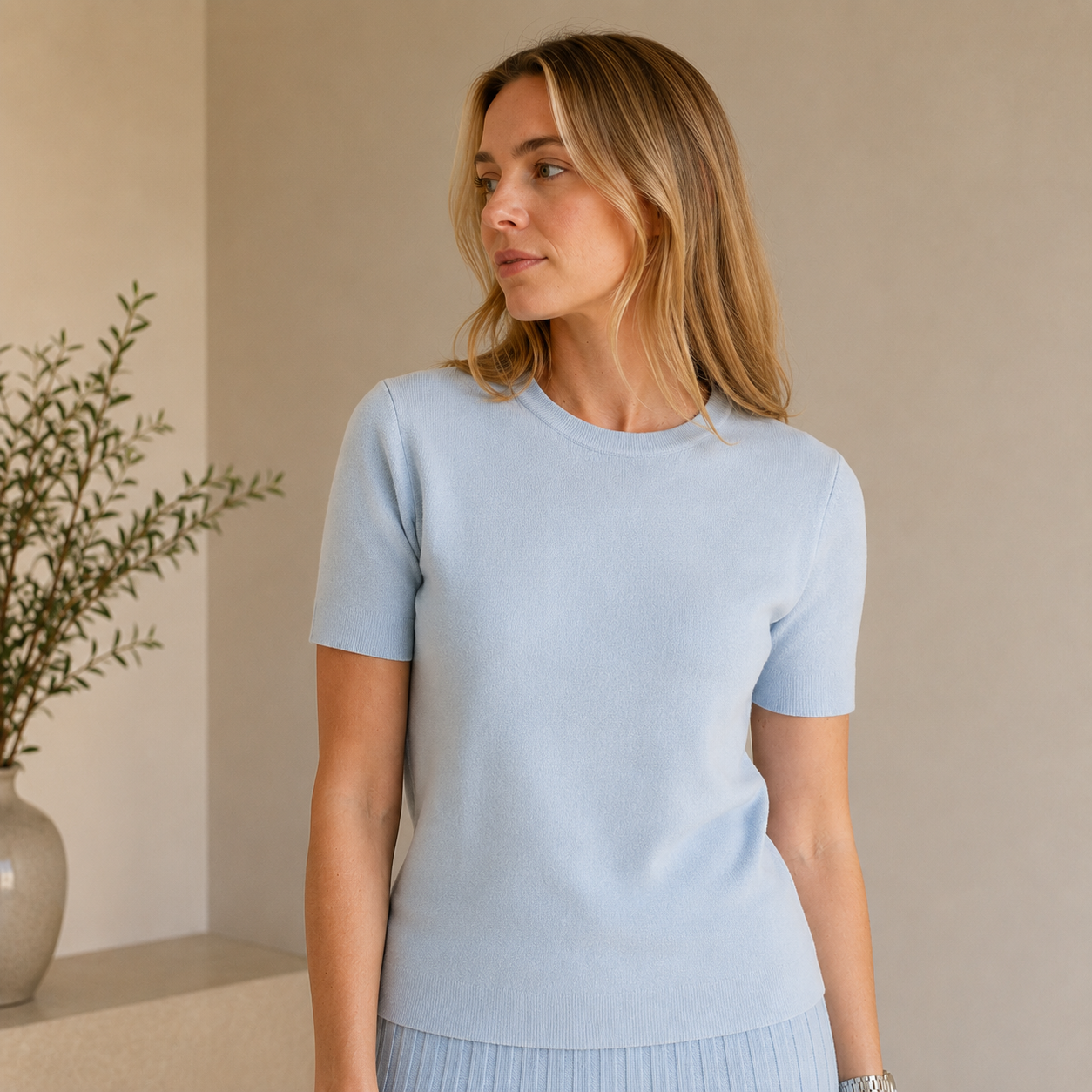 Basic Baumwoll-T-Shirt Jana