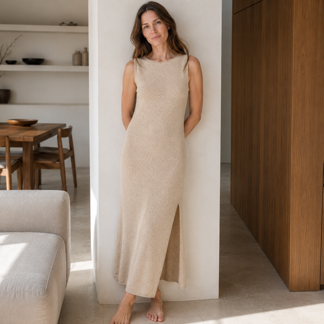 Strickkleid, kaschmir kleid, Kleid mit Schlitz
