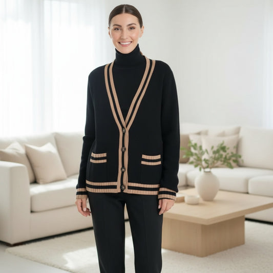 Cardigan im College Style- schwarz Jenny