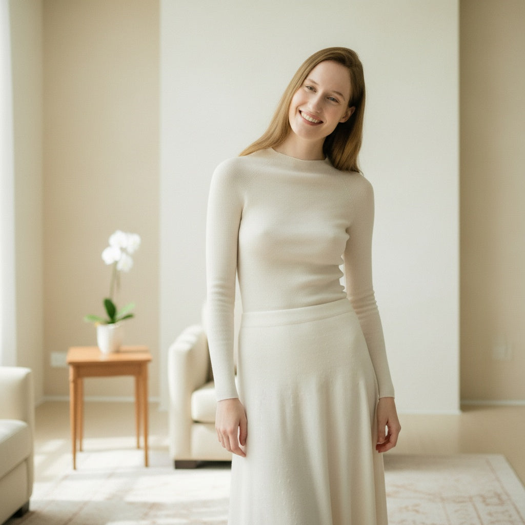 Zartes Merinowolle Shirt Langarm Ella