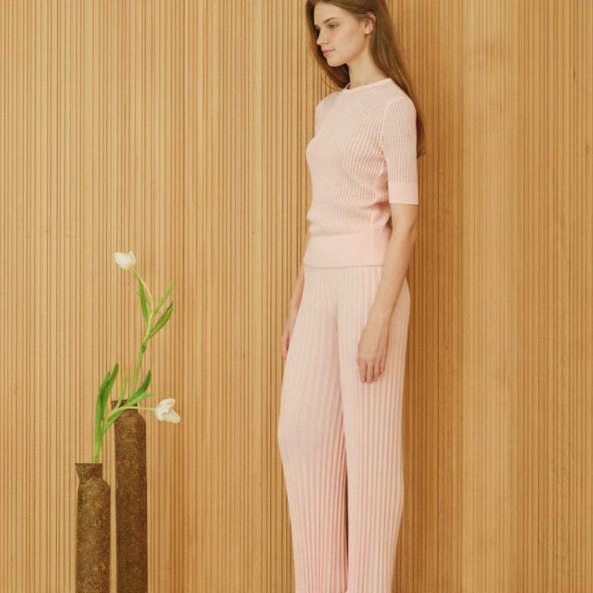 Fine Cotton T-shirt with Micro Pointelle-2