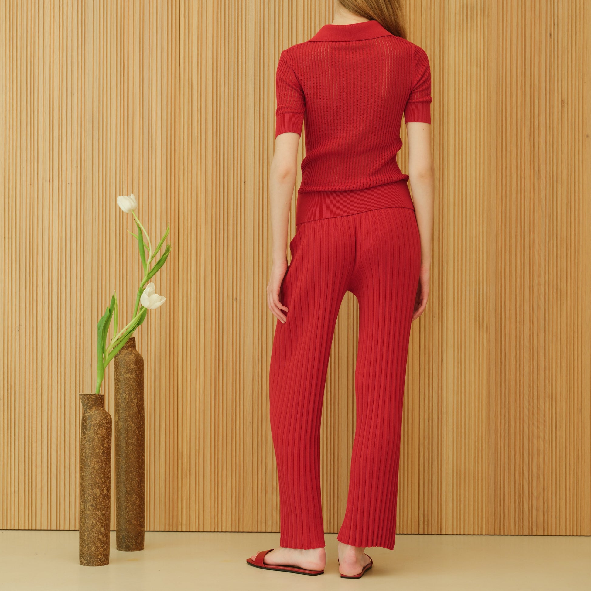 Baumwollhose Damen- Plissée- Lola-3