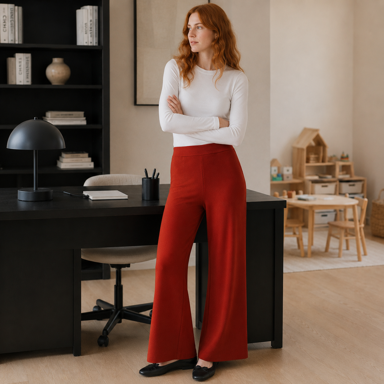 Merinowolle weite Hose Lena