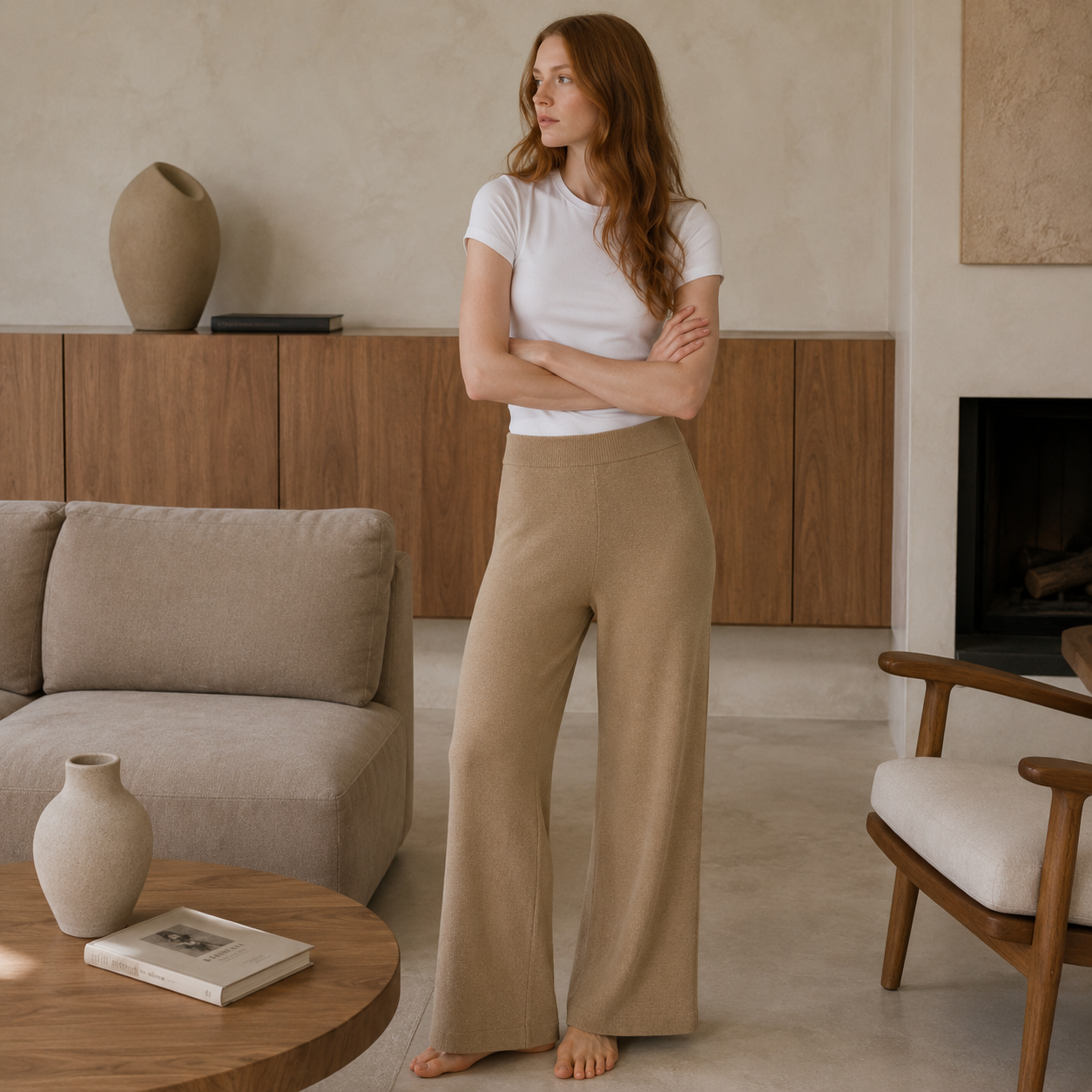 Merinowolle weite Hose Lena